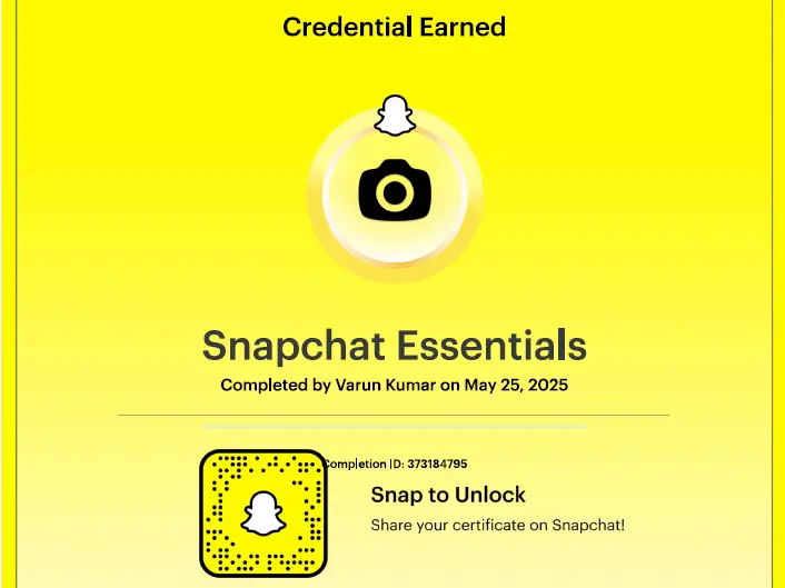 Snapchat Ads Essentials Certtificate Credential Snapchat Ads Essentials By Snap Focus