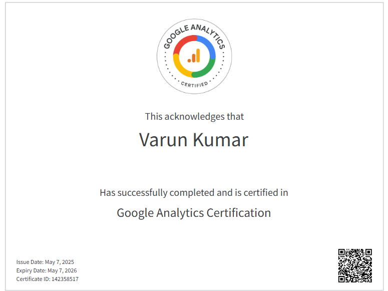 Google Analytics Certificate Google Analytics By google skillshop